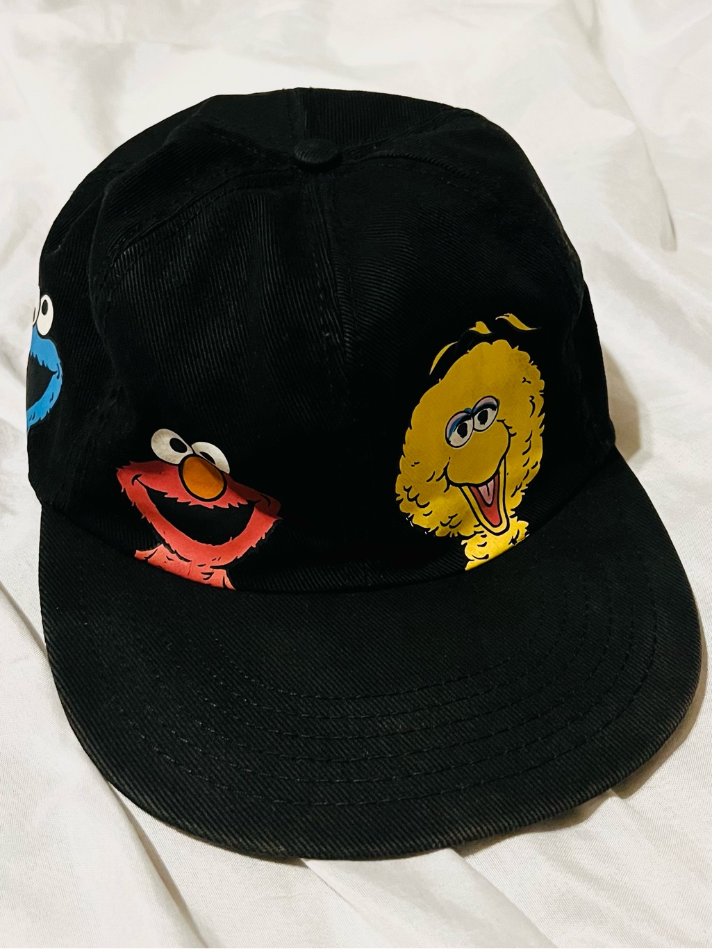 Vintage Rare Black Sesame Street Character Baseball Cap